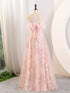 Lovely Pink Tulle and Lace A-line Off Shoulder Party Dress, Pink Tulle Prom Dress